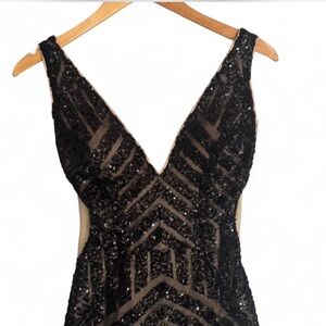 Jovani beaded sequin designer dress